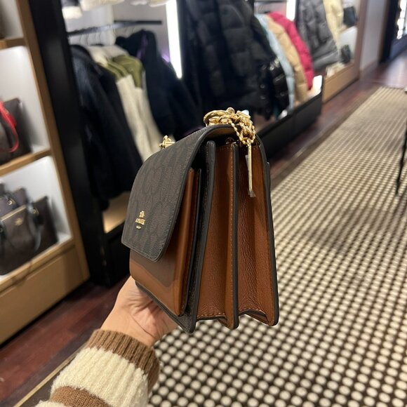 Coach C9946 Mini Klare Crossbody In Signature Canvas - Gold/Brown/Redwood - Picture 3 of 8